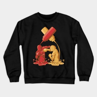 Ketchup vs. Mustard Epic Fight Boxing Fast Food Snack Bar Gift Crewneck Sweatshirt